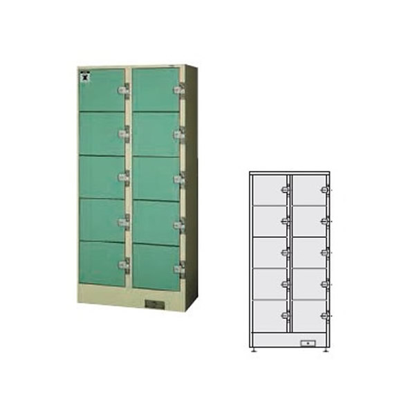 コインロッカー 2列5段（10口） 幅840×奥ふかさ455×高さ1790粍【NEO-5W】 インテリア・寝具・収納-オフィス収納