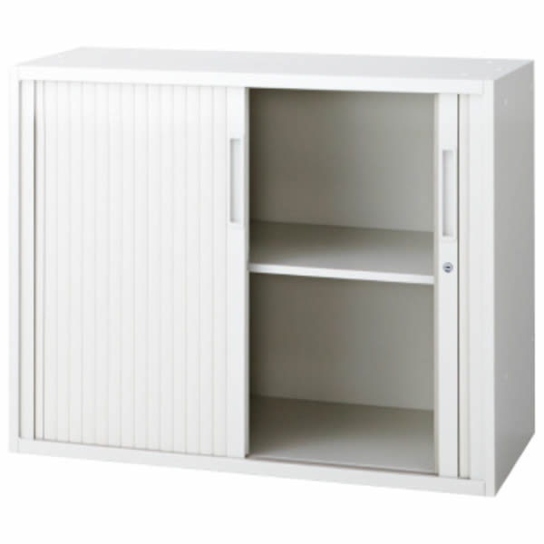 L6 横シャッターキャビネット 幅900&times;奥行450&times;高さ720mm 上置き・下置き 可動式棚板1枚 (648-408)【L6-70SY】｜エコノミーオフィス-オフィス家具