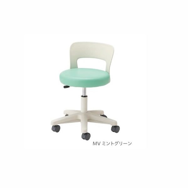 ノーリツイス　作業用チェア　CAスツール　ミドルタイプ　背付き　ビニールレザー張り【CA-14L-Z】｜エコノミーオフィス-オフィス家具