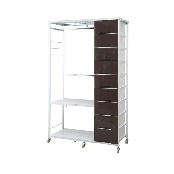 ハンガー付きプラスチックチェスト　高さ181cm　ブラウン【NSA-NJ-0421】｜エコノミーオフィス-オフィス家具 32,493円