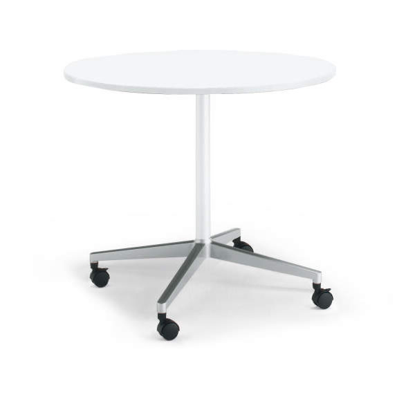 コクヨ ジュート(JUTO) ミーティング用テーブル(単柱脚・円形天板) キャスター付き φ750mm【MT-JTJE7-C】|エコノミーオフィス-オフィス家具