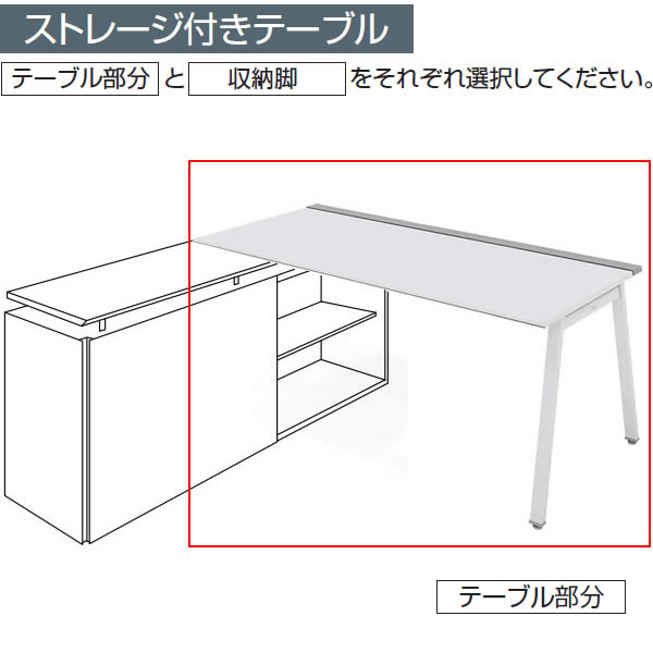コクヨ　SAIBI-TX(サイビティーエックス)　テーブル部分　R側　天板（ブラック・ホワイトブラウン）　幅1600×奥行700mm　【収納脚別売り】【DTX-AR1607-※※2】