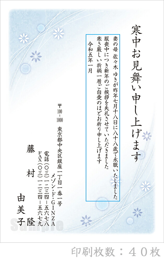 喪中はがき 印刷 胡蝶蘭 喪中ハガキ 喪中葉書 喪中はがき印刷 もちゅう 切手付 文例あり 早割 喪中 早期割引 校正無料 送料無料 例文 63円 少数 デザイン4 格安