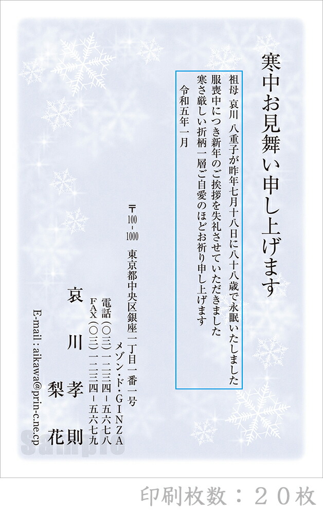 全10柄 23年度版 寒中はがき印刷 普通郵便はがき 胡蝶蘭 枚 特選デザイン 最新発見