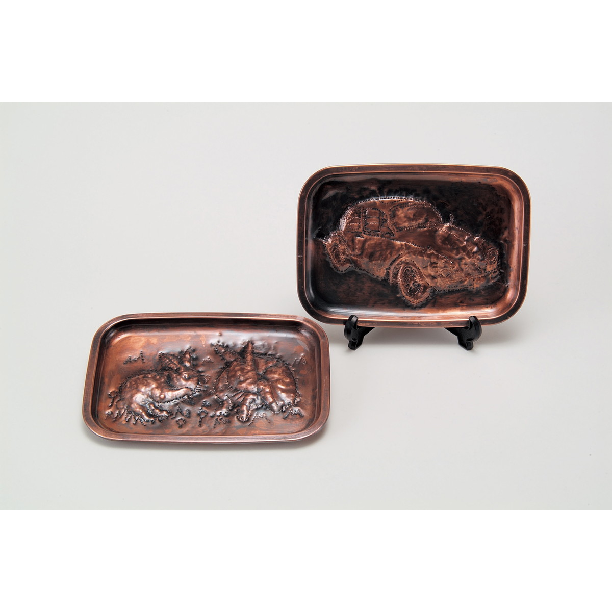 楽天市場】銅板トレー(タガネ、竹付) 彫金をして飾るトレー 銅板トレー