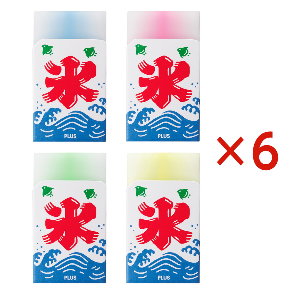 プラス PLUS 富士山消しゴム 限定 かき氷 24個セット（4柄×6個） ER-100AIF 36574