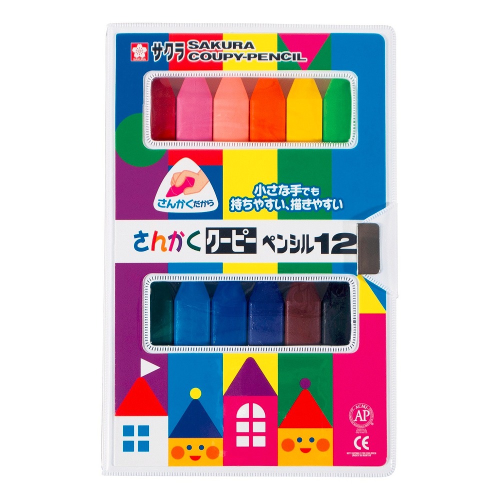 クレヨン7色。 楽天市場】さんかく クーピーペンシル12 サクラクレパス SAKURA