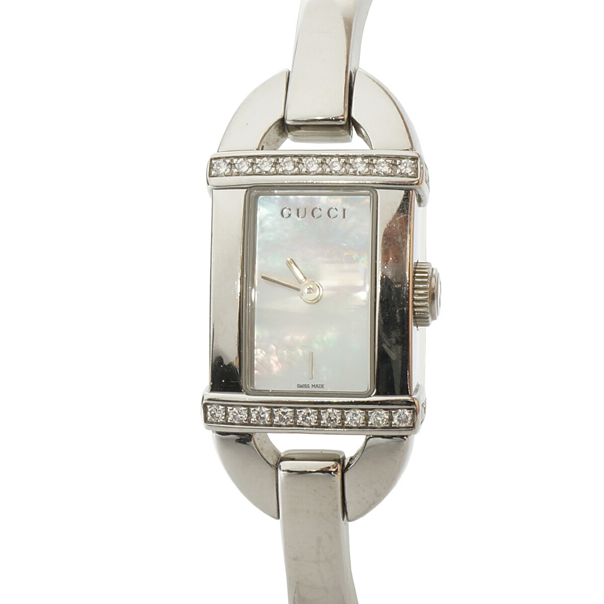 GUCCI グッチ 腕時計139.5 ホースビット シェル バングル 3Pダイヤ GUCCI グッチ 腕時計139.5 ホースビット シェル バングル 3Pダイヤ