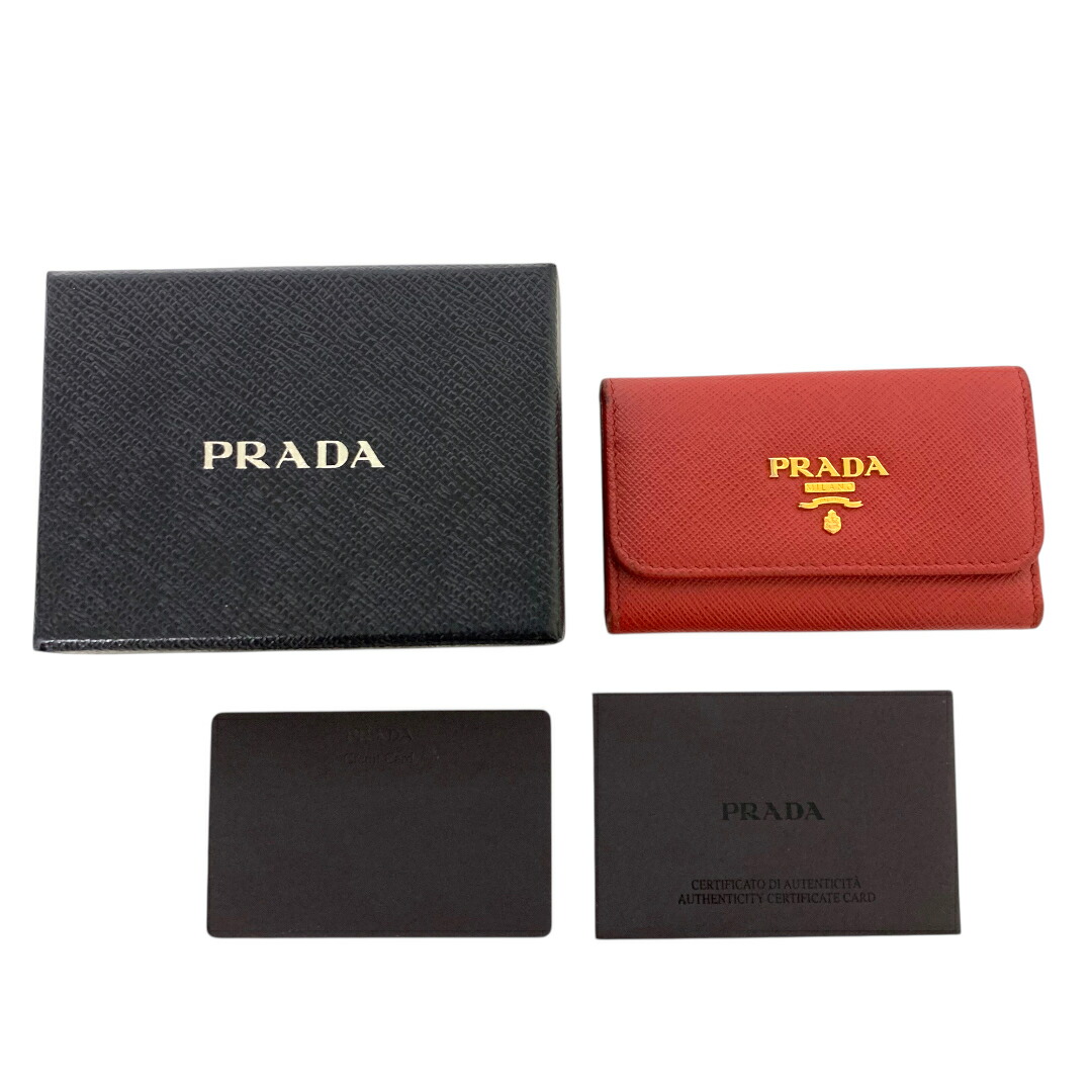 期間限定値下げ【美品】PRADA  プラダ サフィアーノレザーキーケース PRADA プラダ サフィアーノレザー キーケース レディース メンズ