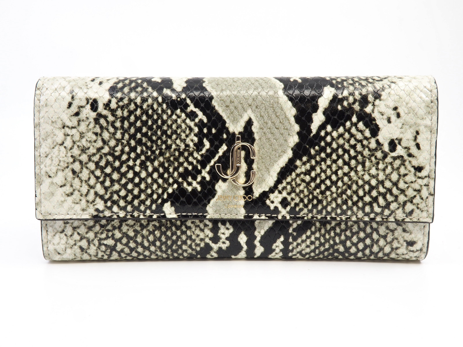 未当てはめる JIMMY CHOO ジミーチュウ コンチネンタルウォレット ライトストーンスネークプリント 長紙入れ レディース 蛇 パイソン柄