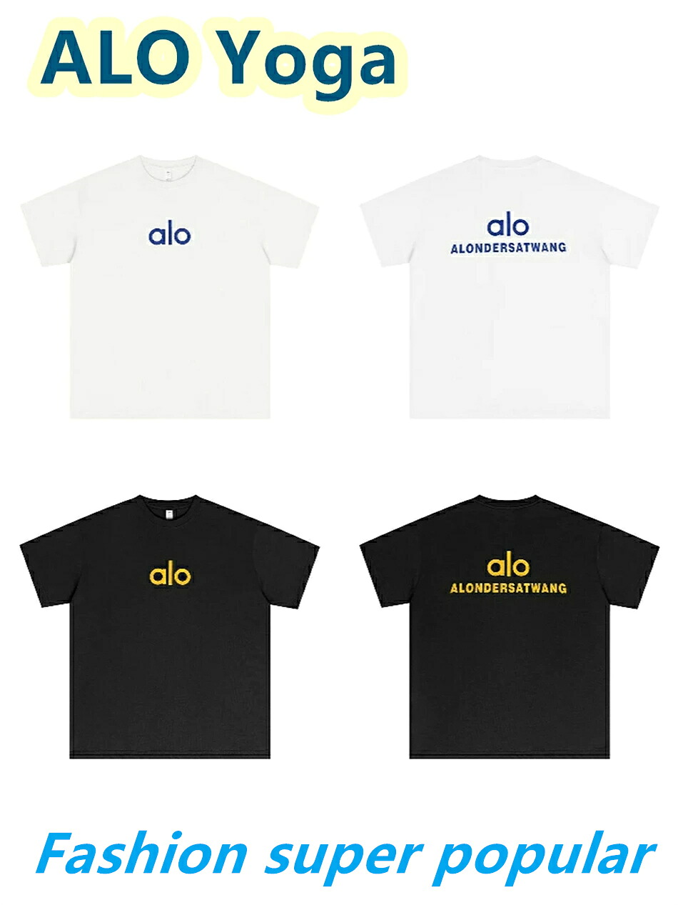 ★ ALO Yoga ★半袖 tシャツ レディース カジュアル おしゃれ ゆったり カットソー 黒 白 大きいサイズ 薄手 プリント ロゴT ワンポイント ラウンドネック ミドル丈 ストレッチ カラフル 普段着 デイリー 着まわし 通勤 通学 アウトドア フェス [並行輸入品]｜エコード店