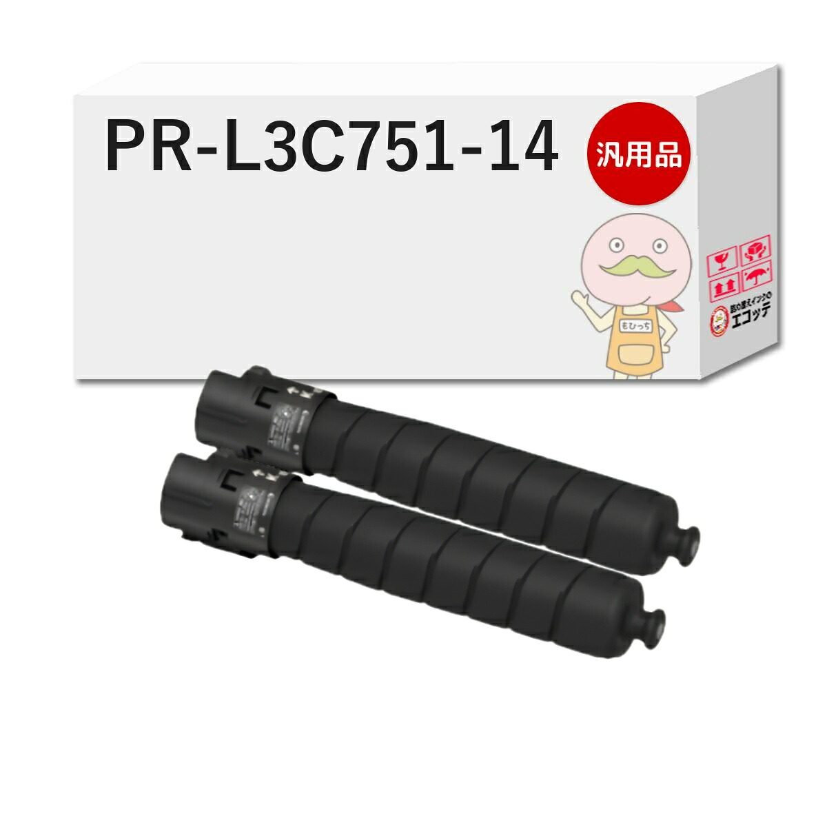 PR-L3C751-14対応 NEC ( 日本電気 )用 汎用トナー ブラック ( 黒 ) 2本セット [翌営業日出荷] ┃ - カラーマルチライター Color MultiWriter 3C751（ PR-L3C751 ）｜詰め替えインクのエコッテ