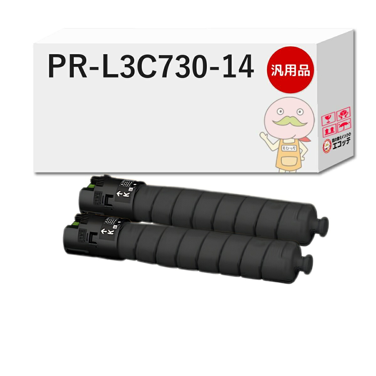 PR-L3C730-14対応 NEC ( 日本電気 )用 汎用トナー ブラック ( 黒 ) 2本セット [翌営業日出荷] ┃ - カラーマルチライター Color MultiWriter 3C730（ PR-L3C730 ）｜詰め替えインクのエコッテ