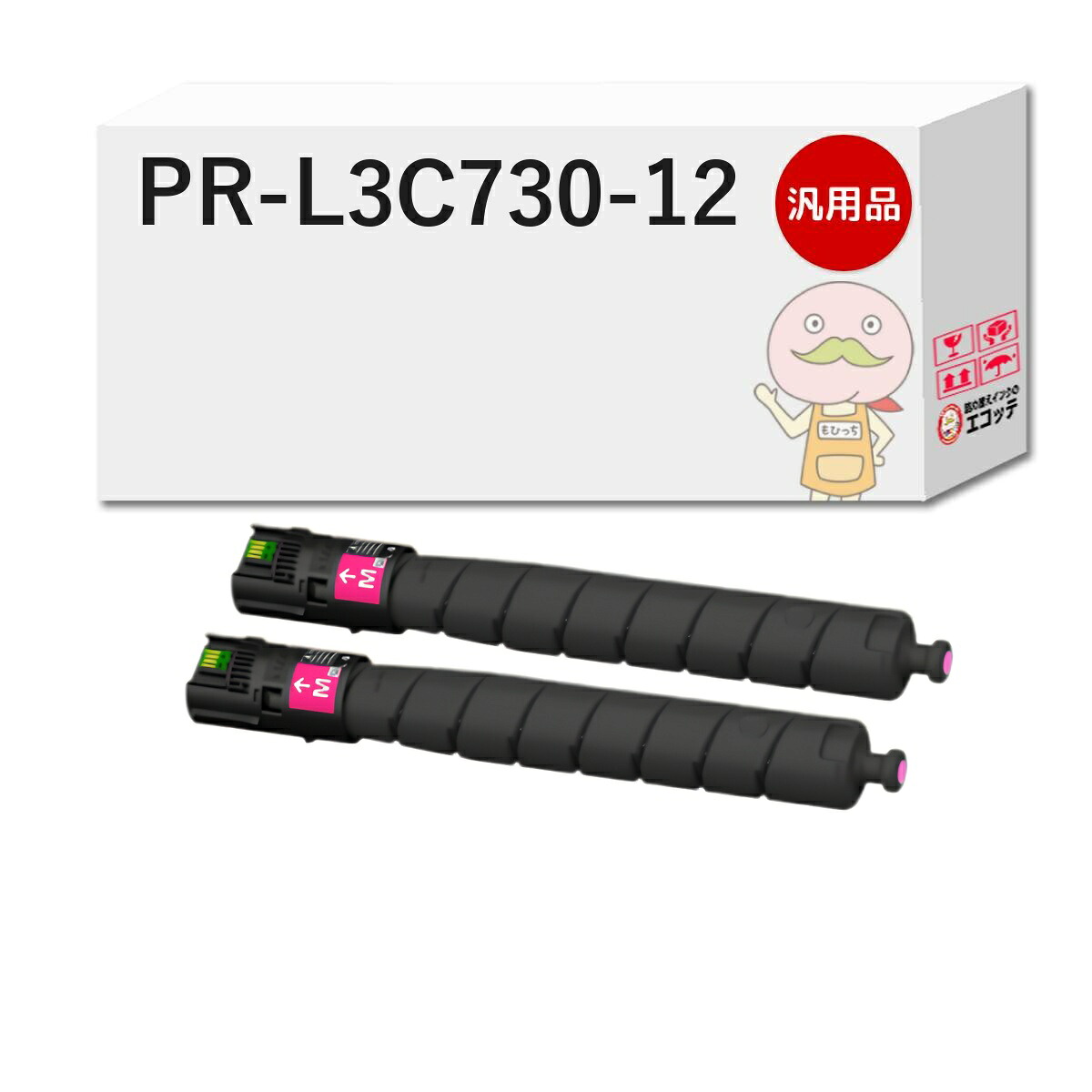 PR-L3C730-12対応 NEC ( 日本電気 )用 汎用トナー マゼンタ 2本セット [翌営業日出荷] ┃ - カラーマルチライター Color MultiWriter 3C730（ PR-L3C730 ）｜詰め替えインクのエコッテ