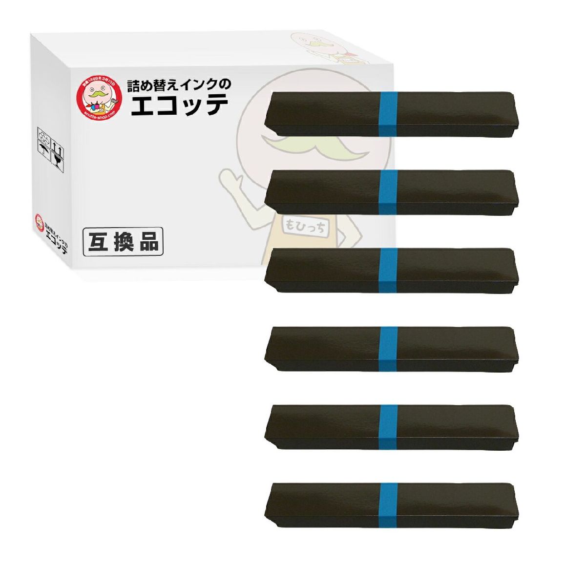 DPK24NS サブリボン 黒 6個 HITACHI ( 日立 )用 ┃ インクリボン インク リボンカセット インクカートリッジ プリンターインク カセットリボン 互換 互換品 交換 プリンタ ドットプリンタ ドットインパクトプリンタ 熱転写プリンタ フィルム 補充インク 補充 ラベル レシート｜詰め替えインクのエコッテ