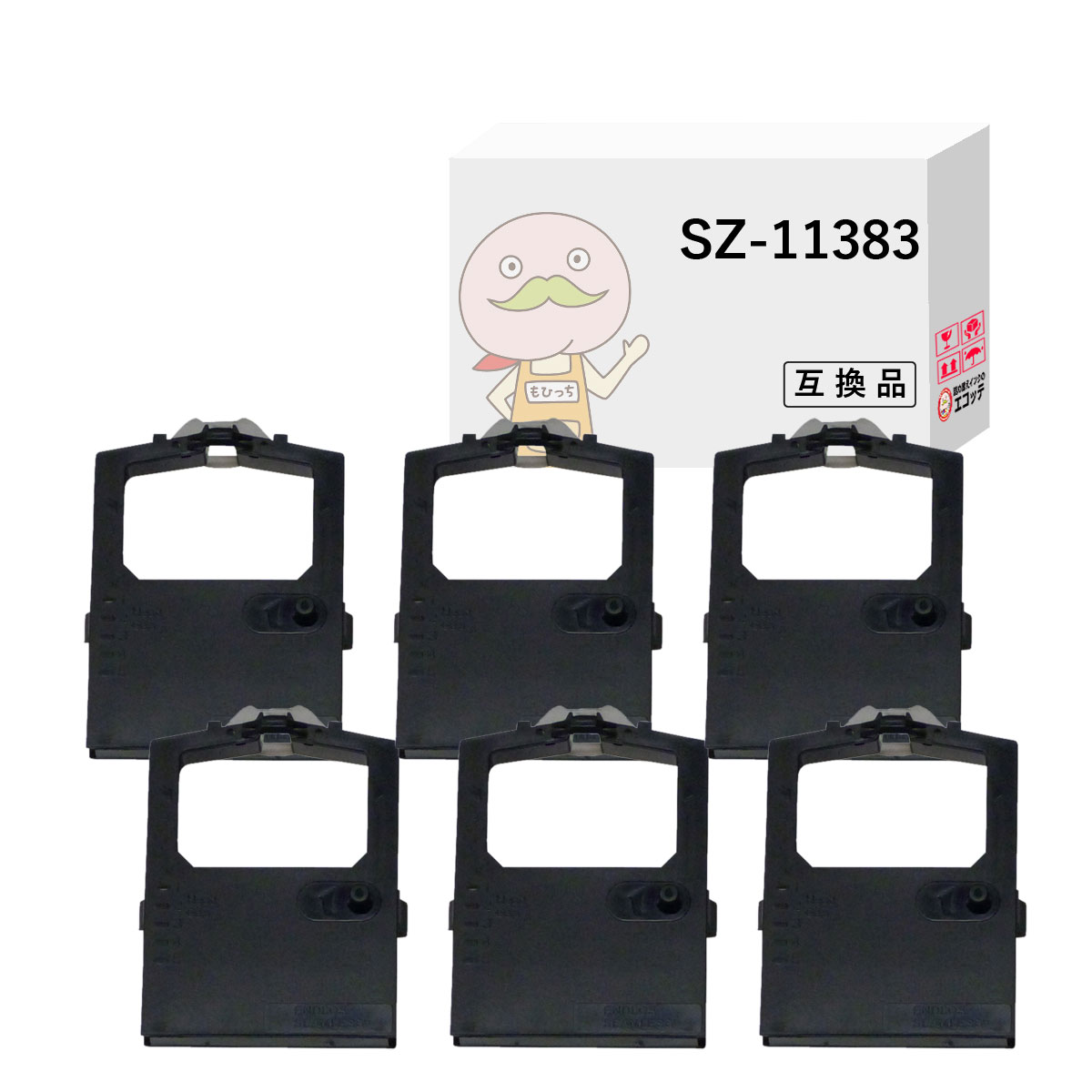 SZ-11383 インクリボンカセット 黒 6個 TOSHIBA ( 東芝 )用 ┃ 東芝 インクリボンカセット SZ-11383 インクリボン ポイント消化 W22 R2200 R-51