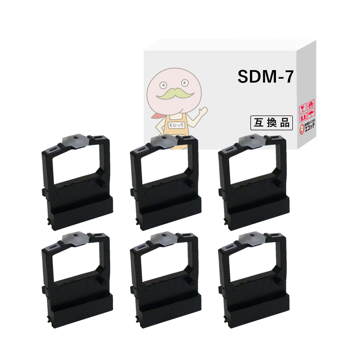 SDM-7 インクリボンカセット 黒 6個 FUJITSU ( 富士通 )用 ┃ 富士通 インクリボンカセット SDM-7 インクリボン ポイント消化 OAPR-551 FMPR-672 FMPR-672