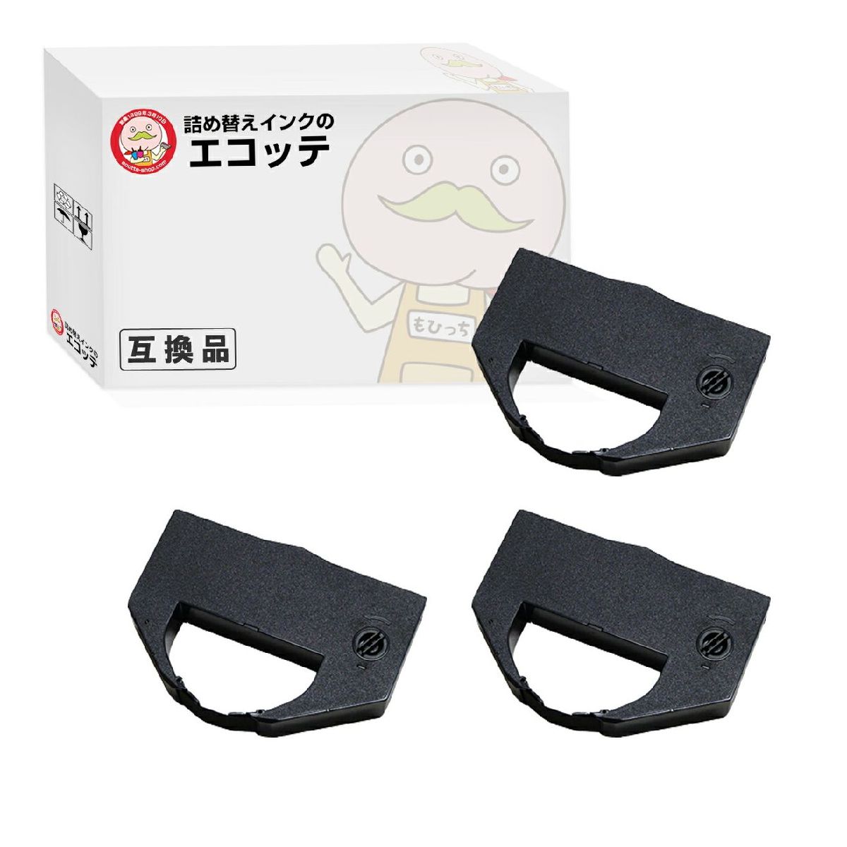 【国産汎用品 1年保証】 VP4000RC対応 EPSON用 (エプソン互換) インクリボンカセット 黒 3個 ┃ インクリボン インク リボンカセット インクカートリッジ プリンターインク カセットリボン 互換 互換品 交換 プリンタ