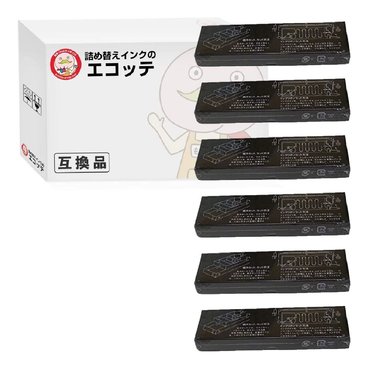 YD-4100 YD-4400 サブリボン 黒 6個 FUJITSU ( 富士通 )用 ┃ インクリボン インク リボンカセット インクカートリッジ プリンターインク カセットリボン 互換 互換品 交換 プリンタ ドットプリンタ ドットインパクトプリンタ 熱転写プリンタ フィルム 補充インク 補充