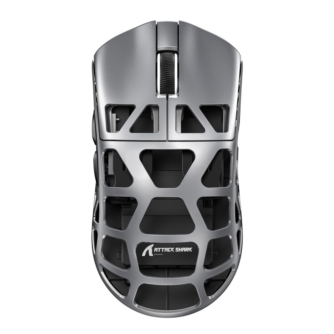 ATTACK SHARK R3 ゲーミングマウス マグネシウムアロイ 無線電話 PAW3395 8000hz 46g 超軽さ 2.4G/Bluetooth/USB有線 26000DPI 手っとり早い申し受ける アンチ横すべり磁気テープ付き添い人 巻き有線テレビ付き添い人 技適手に入れる済み（しろがね色）