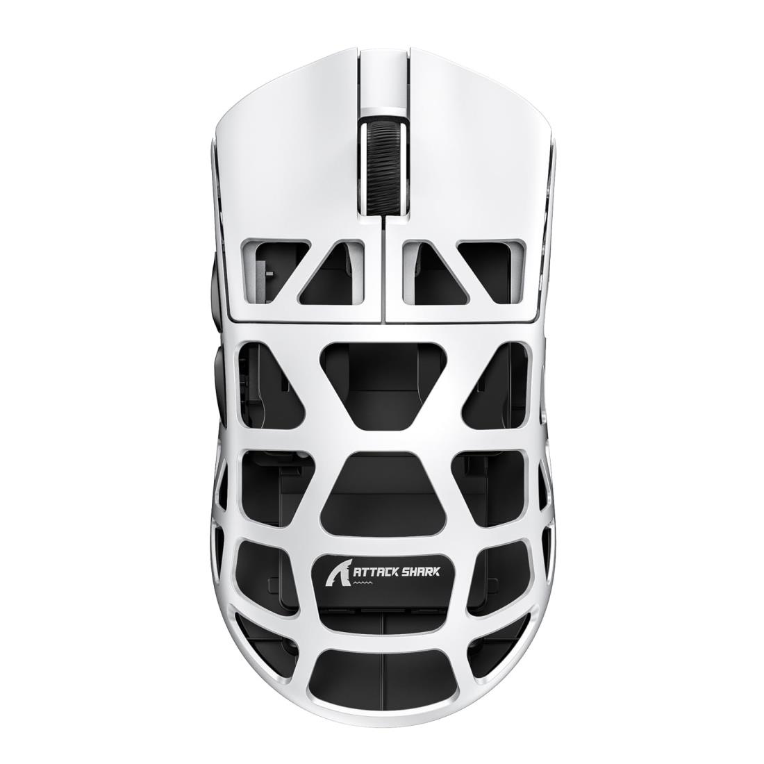 ATTACK SHARK R3 ゲーミングマウス マグネシウム合金 ワイヤレス PAW3395 8000hz 46g 超軽量 2.4G/Bluetooth/USB有線 26000DPI 急速充電 アンチスリップテープ付き コイルケーブル付き 技適取得済み（ホワイト）