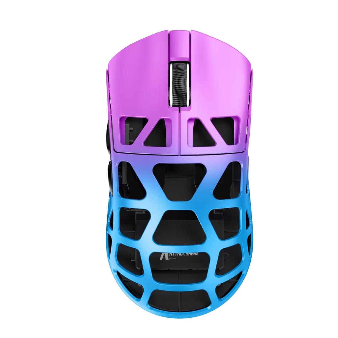 ATTACK SHARK R3 ゲーミングマウス マグネシウムアロイ 無線電話 PAW3395 8000hz 46g 超軽さ 2.4G/Bluetooth/USB有線 26000DPI 手っとり早い申し受ける アンチ横すべり磁気テープ付き添い人 巻き有線テレビ付き添い人 技適手に入れる済み （紫）