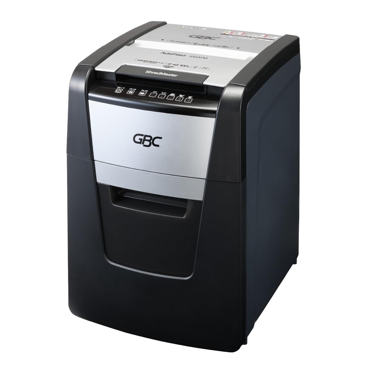 【サイバー空間制限事項】GBC シュレッダー 介護ホーム オフ ィス 静音 自動小銃細断A4物真似質問用紙100枚 年代順の継続当て嵌める約20分 ホチキスも細断能力のある 砂ぼこりボックス席電気容量34L マイクロとり捨てる オートフィード シュレッダ 黒いこと GSH100AFM-EAMZ