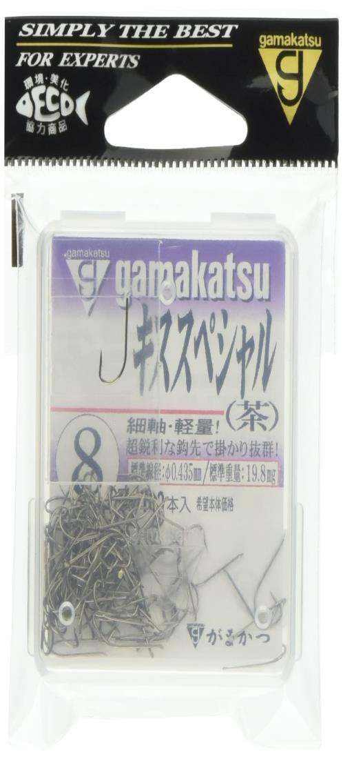 【楽天市場】がまかつ(Gamakatsu) シングルフック ザ・ボックス キススペシャル 8号 100本 茶 66821：ECプライム