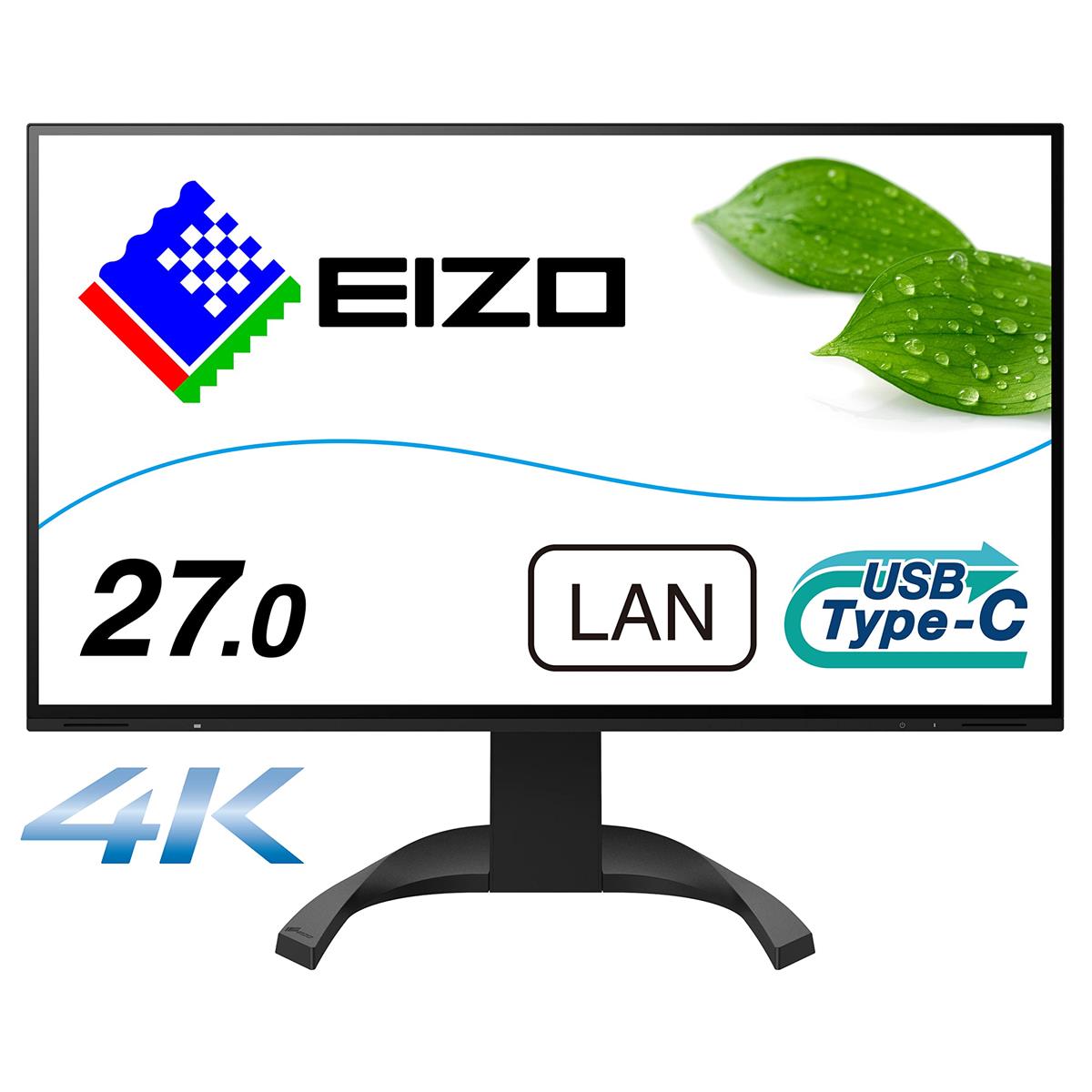 EIZO FlexScan EV2740X-BK (27型管する/3840×2160/USB Type-C相応う/万覚え帳パソコン給電/疲労困憊目助け出す/黒いこと/The warranty is valid only インチ Japan)