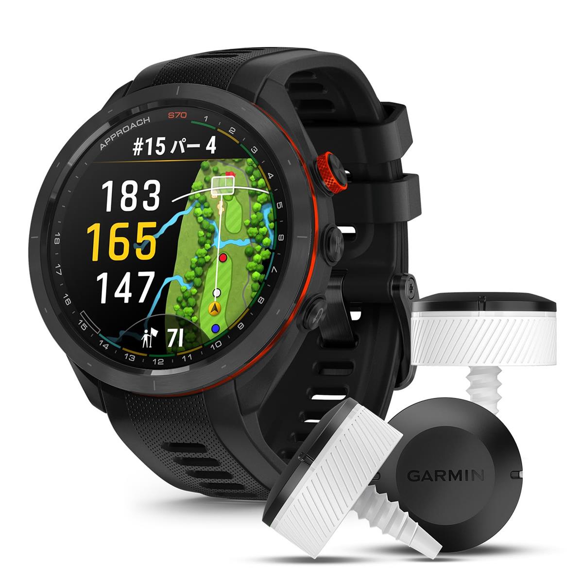 ガーミン(GARMIN) Approach S70 47粍 Black/Approach CT10 （3個入り口・入口）