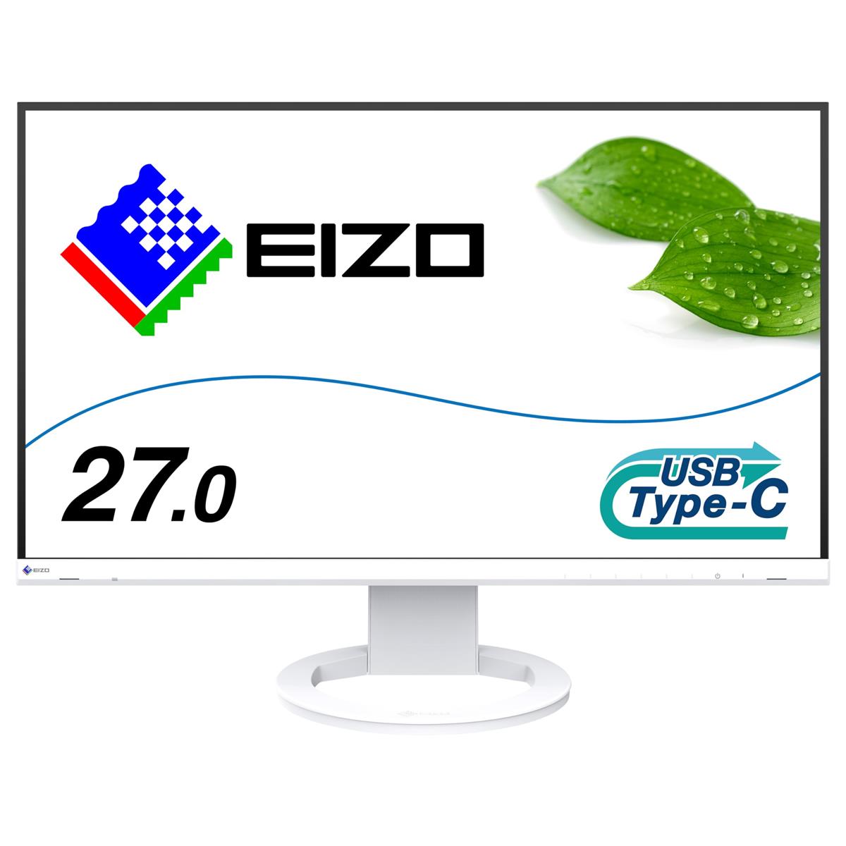 EIZO ビジネススタンダードモニター | FlexScan EV2720S-WT | 27.0型2560&times;1440・USB Type-C(70W給電)・スタンド可動・ホワイト｜ECプライム