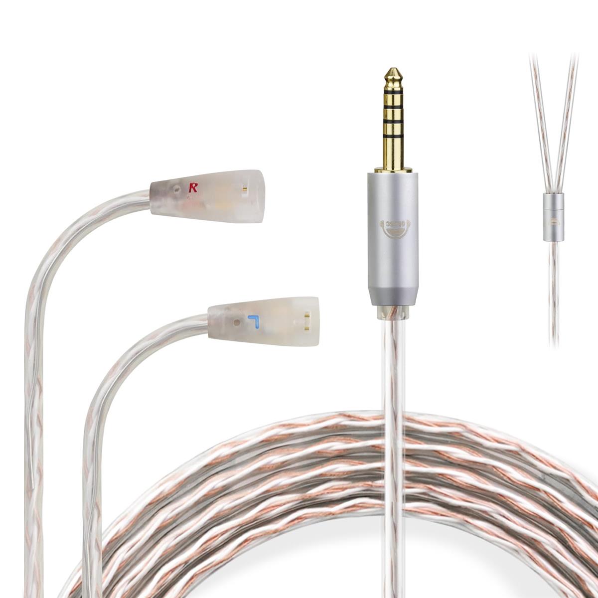 okcsc JBX リケーブル 2Pin IE専用 IEシリーズ ケーブル イヤホンケーブル IEピン 4芯 OFC SENNHEISER用 IE80S/IE80/IE8などに適合する 4.4mm