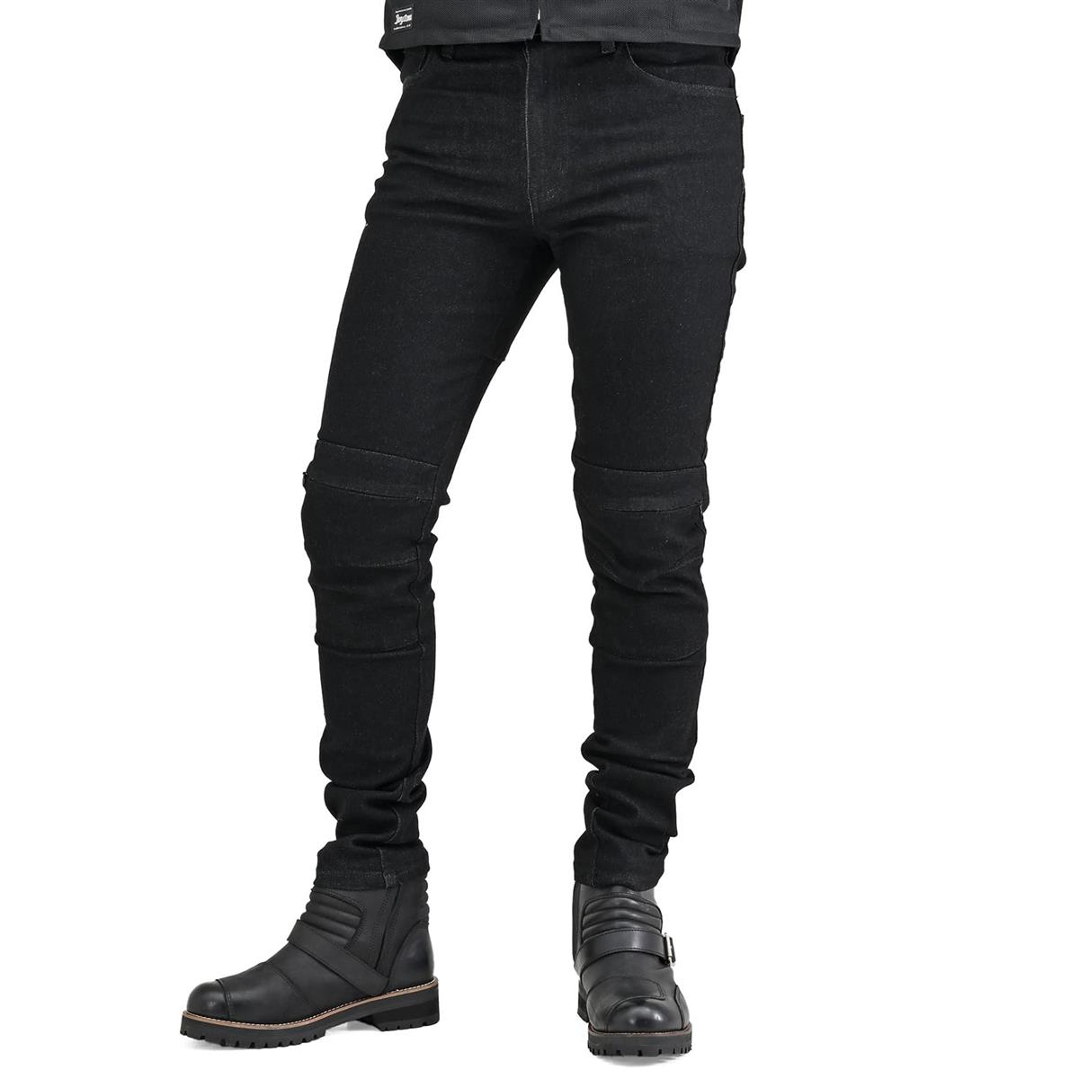 Daytona バイク ライディングパンツ 春夏秋 薄型プロテクター(ひざ) 付属 CEレベル1 ストレッチ 13oz スリムフィットジーンズ 39725 DB-002 メンズ スリム/ブラック SS