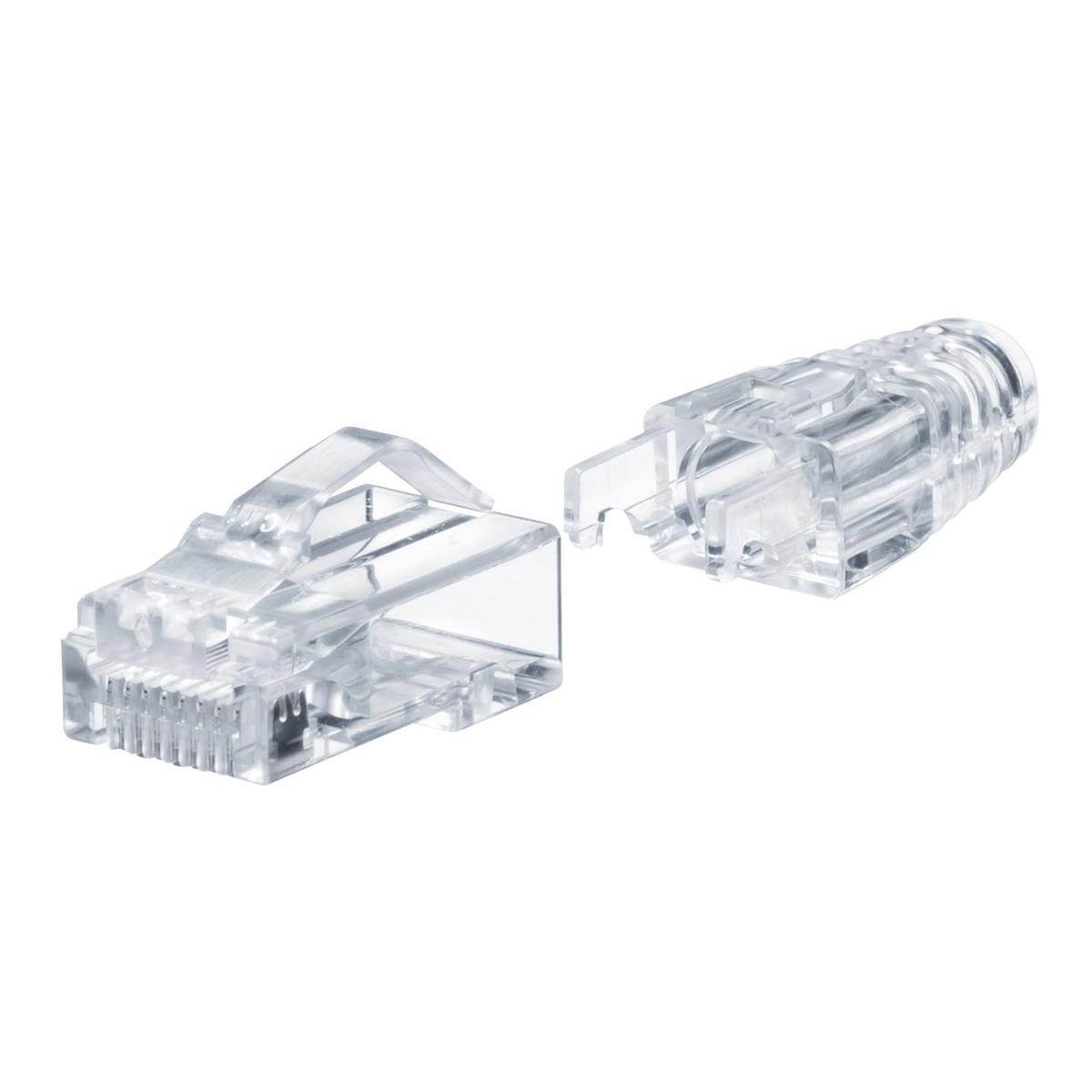 サンワサプライ RJ-45繋ぎ（範疇6A、突き刺さる型、への字ラッチ、ブーツ付き添い人）100個入り口・入口。 ADT-6ARJKNH-100