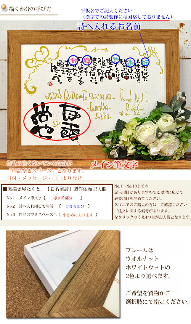 結婚祝い ウエディングボード 花 白 詩 名前ポエム ウェルカムボード 結婚式 お祝い ホワイト 2名専用 名前 バラ ポエム 名前詩 A3 ウェディング 固定デザイン