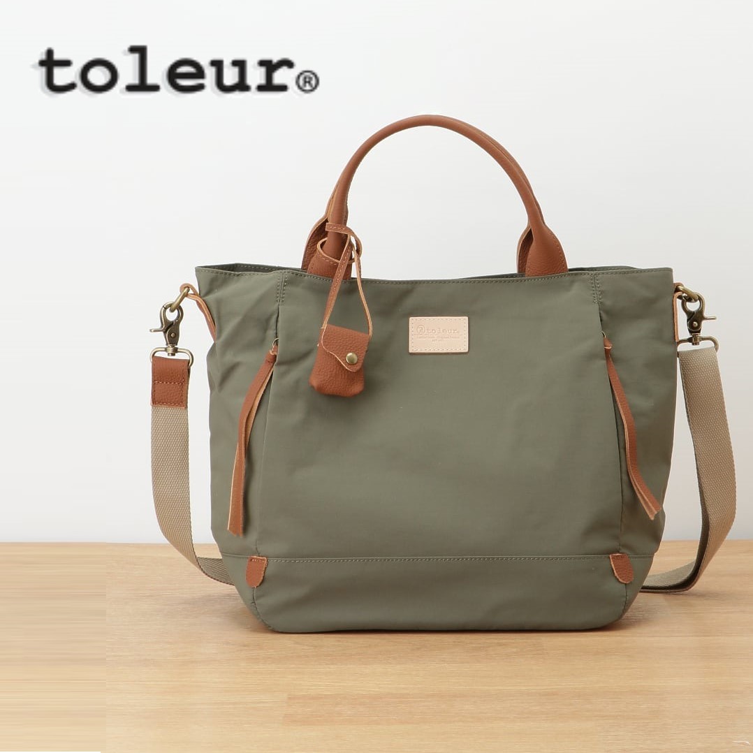 toleur トーラ トート 御徒面子 ショルダーバッグ 2WAY ストラップ 付き添い人 ナイロン グログラン 牛皮 カウなめし革