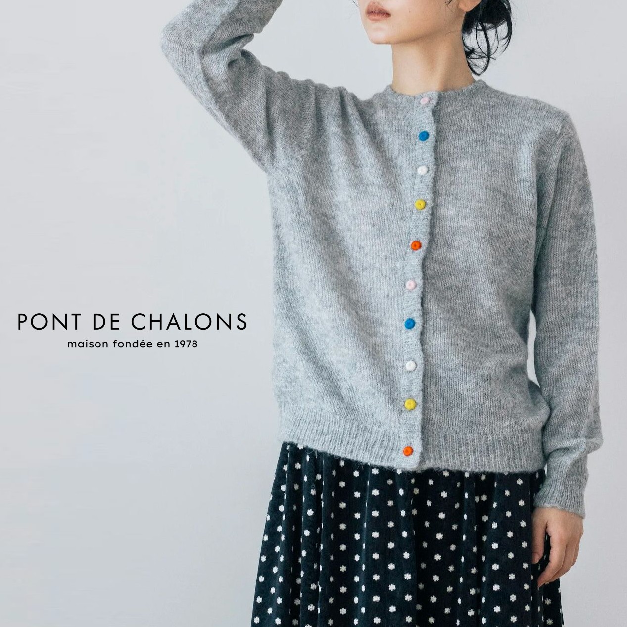 【15％オフ・クーポン客体】PONT DE CHALONS ポンデシャロン ジレー 編み物 プルオーバー ティーシャツ 前後 2WAY 派手 名取り草 労働者の一団のど首 手編み ペルー共和国 お手て 編み物 アルパカ ナイロン