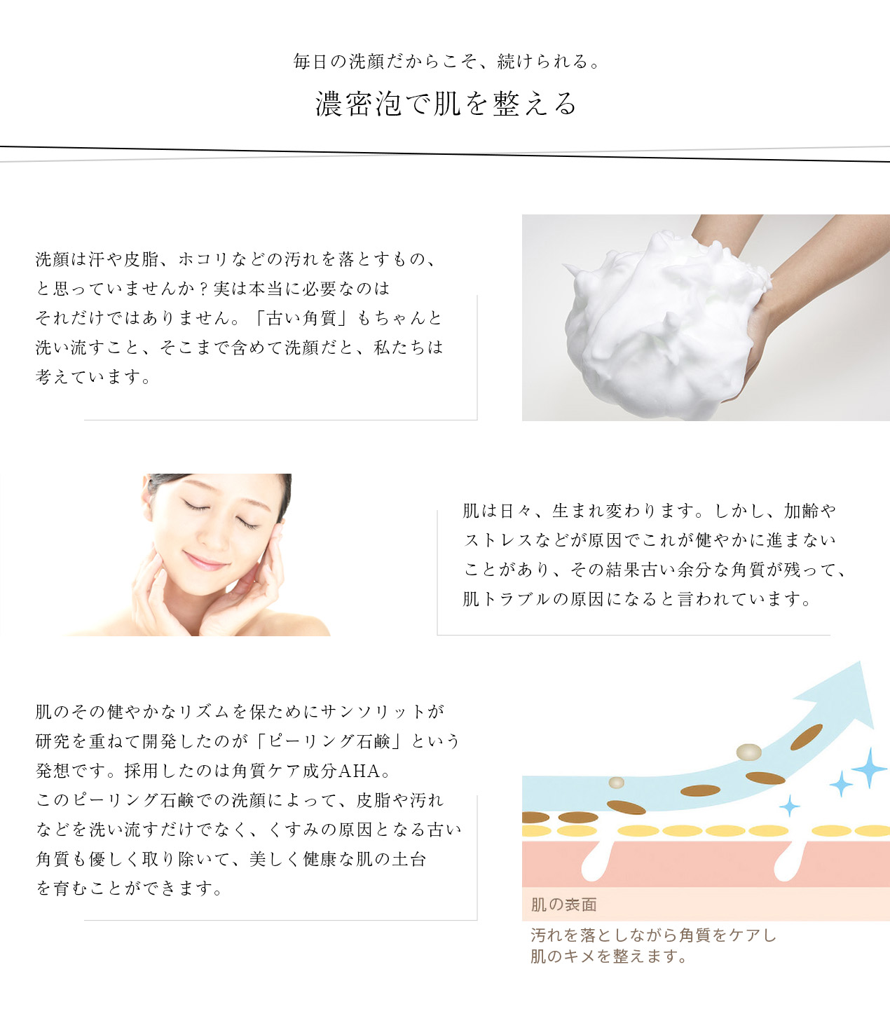 濃密泡でつるつる美肌