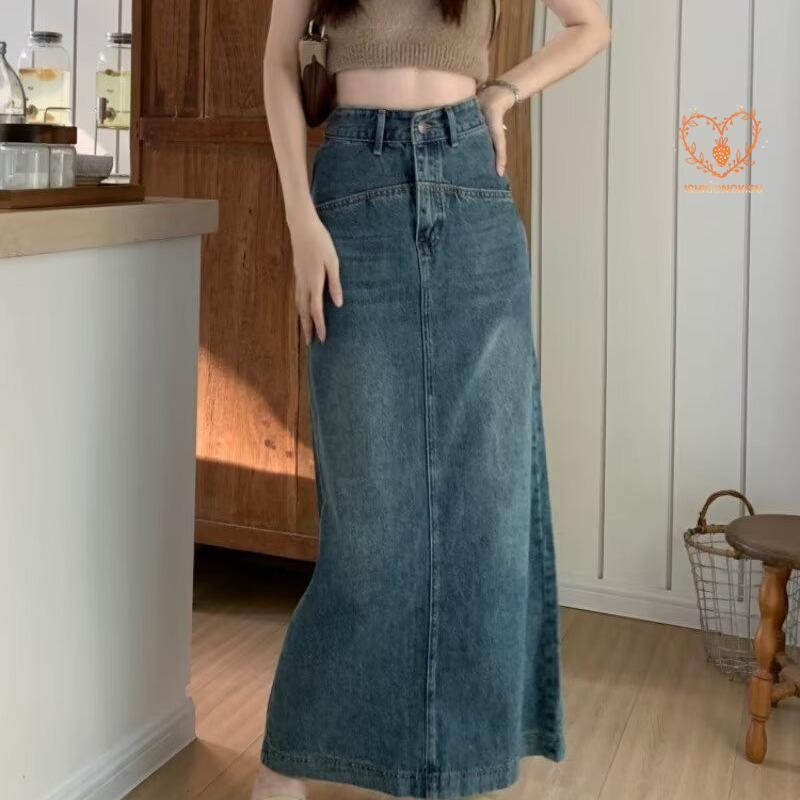 楽天市場】デニムスカート レディース ふんわり ロング スカート