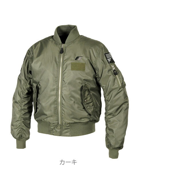 (LINEクーポン有)FJ-W212/KHAKI/LL フラッグシップ(FLAGSHIP) バイク用 ジャケット 秋冬モデル パーソナルMA-1 LLサイズ カーキ FJ-W212 FJW212/KHAKI/LL