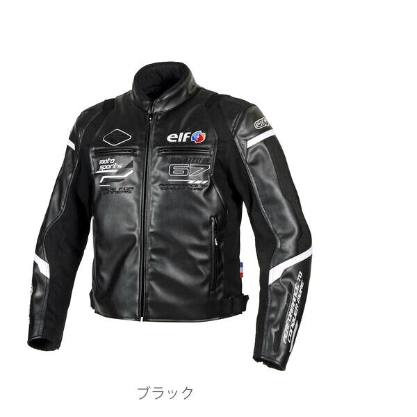 (LINEクーポン有)エルフ EJ-W120/BK/L エルフ(elf) バイク用 ジャケット 秋冬モデル エヴォルツィオーネPUレザージャケット Lサイズ ブラック EJ-W120 EJW120/BK/L
