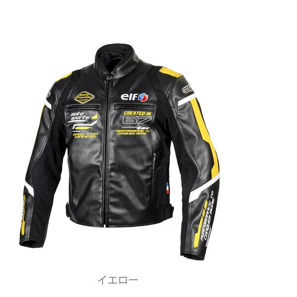 (LINEクーポン有)エルフ EJ-W120/YEL/3L エルフ(elf) バイク用 ジャケット 秋冬モデル エヴォルツィオーネPUレザージャケット 3Lサイズ イエロー EJ-W120 EJW120/YEL/3L