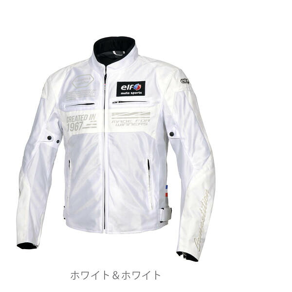 (LINEクーポン有)エルフ EJ-S103/WHWH/3L エルフ(ELF) バイク イデアールメッシュジャケット 3L ホワイト&ホワイト EJ-S103 EJS103WHWH3L