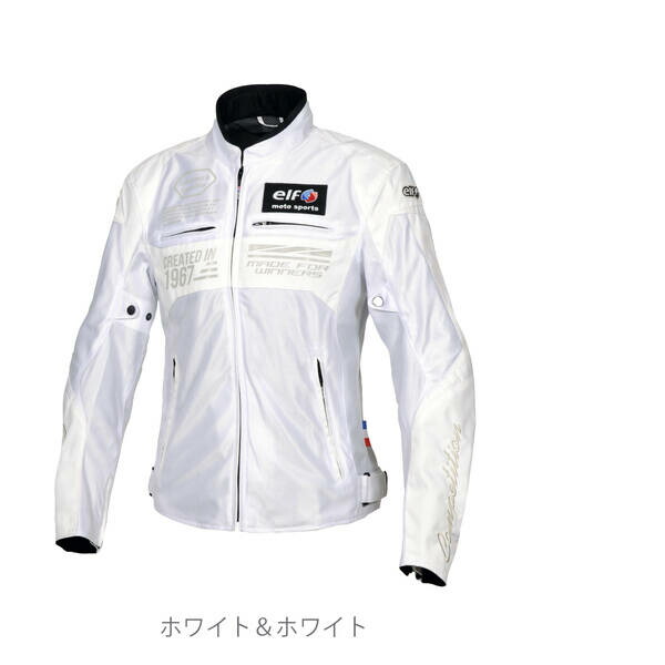 (LINEクーポン有)エルフ EJ-S103/WHWH/WM エルフ(ELF) バイク イデアールメッシュジャケット WM ホワイト&ホワイト EJ-S103 EJS103WHWHWM