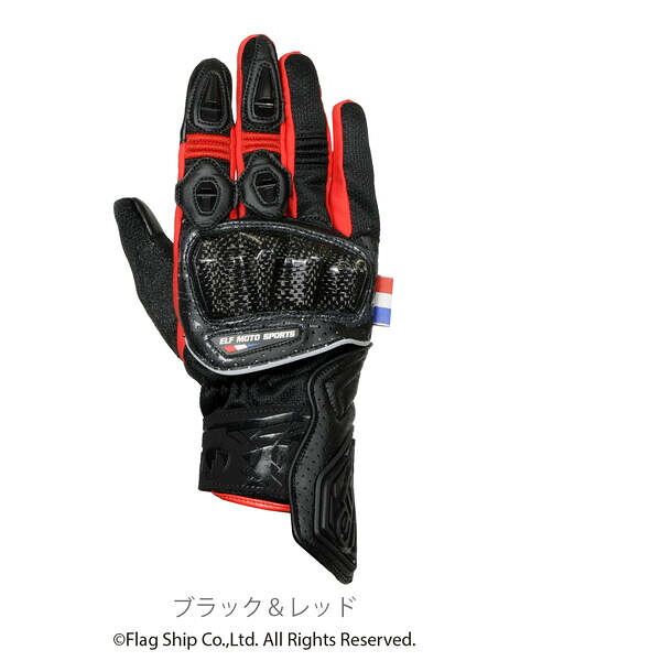 (LINEクーポン有)エルフ EG-S526/BK/RD/L エルフ(ELF) EG-S526 ソリドメッシュグローブ Lサイズ ブラック/レッド EGS526BKRDL