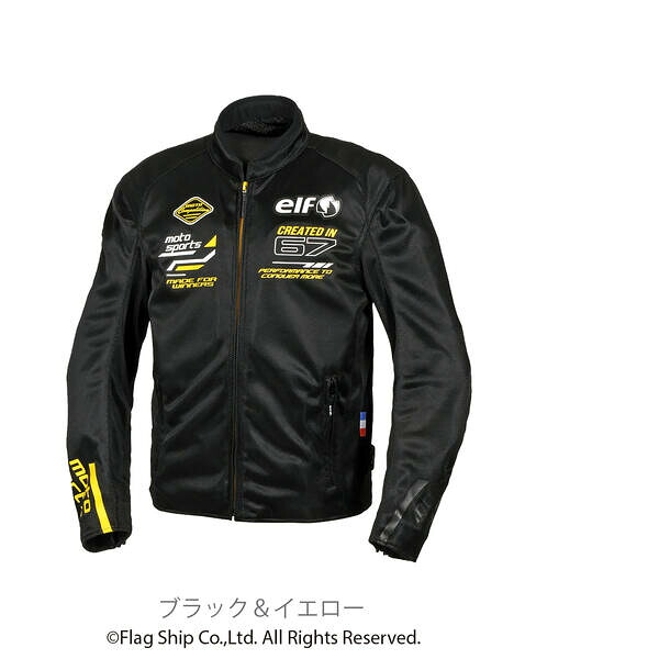 (LINEクーポン有)エルフ EJ-S121/BK&YE/L エルフ(ELF) EJ-S121 エオリアメッシュジャケット Lサイズ ブラック&イエロー EJS121BK&YEL｜測定器・工具のイーデンキ