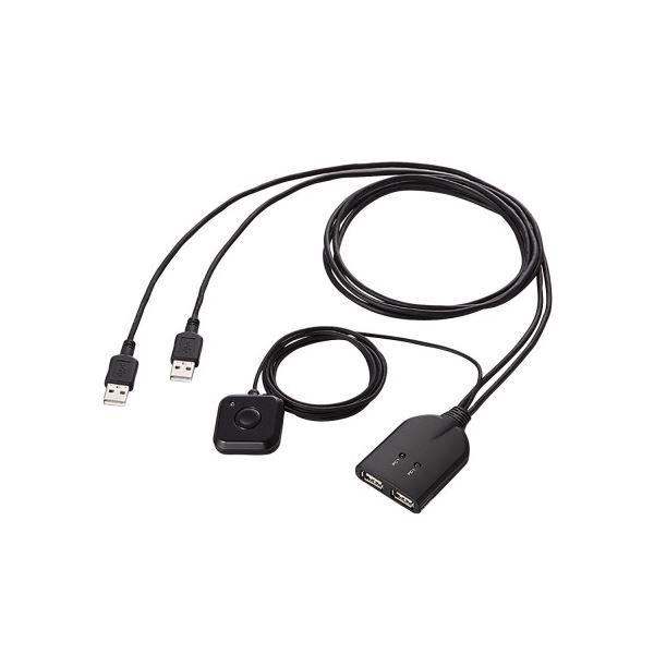 直送・代引不可 エレコム パソコン切替器 手元スイッチ付 KM-A22BBK 別商品の同時注文不可