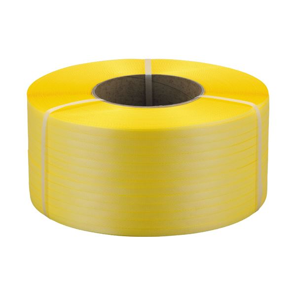 直送・代引不可 （まとめ）TANOSEE PPバンド 自動梱包機用15mm×3000m 黄 1巻【×3セット】 別商品の同時注文不可