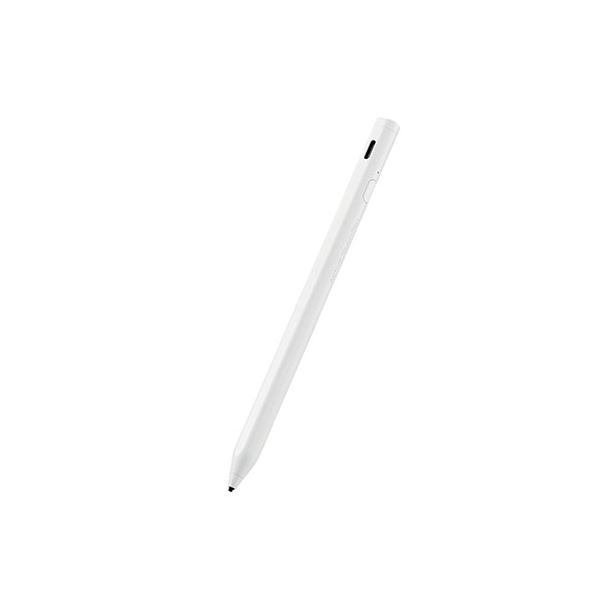 直送・代引不可 エレコム タッチペン/スタイラス/リチウム充電式/汎用/磁気吸着/USB-C充電/ペン先交換可能/ペン先付属なし/ホワイト P-TPACST03WH 別商品の同時注文不可｜測定器・工具のイーデンキ