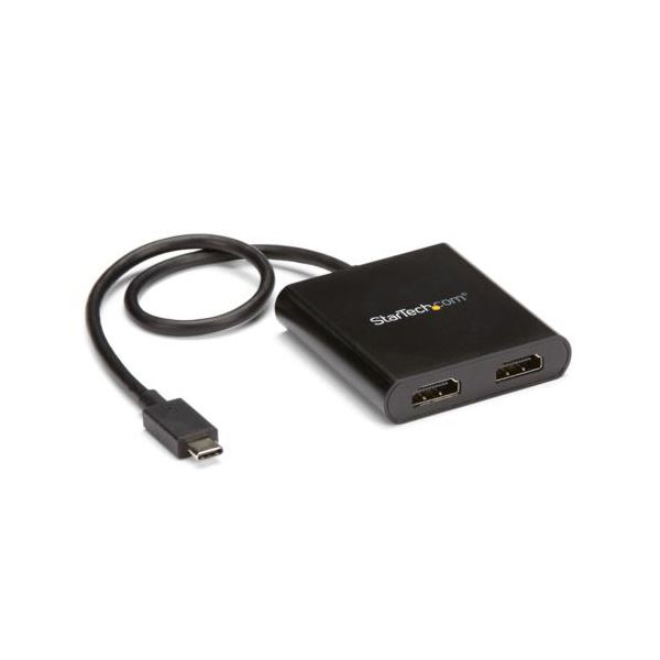 直送・代引不可 StarTech.com マルチモニターアダプタ MSTハブ 4K USB C（オス）-HDMI（メス）×2口 Windows用ブラック MSTCDP122HD 1個 別商品の同時注文不可